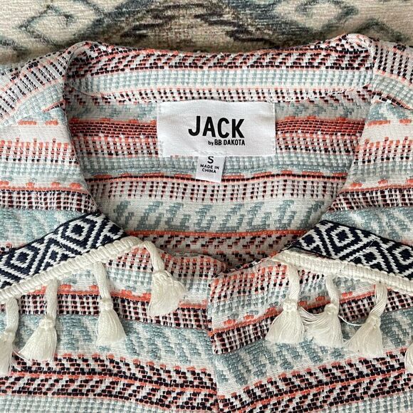 Jack by BB Dakota SW style jacket with embroidered tasseled trim. EUC Size small - Picture 8 of 10
